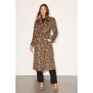Lulus Samantha Tan Leopard Print Double-breasted Coat Brown - Size S